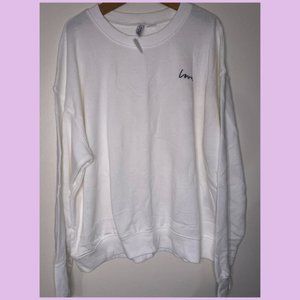 cosy white "love" sweater